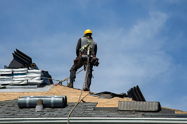 Professional Gutter Installation technician working in Rio, VA